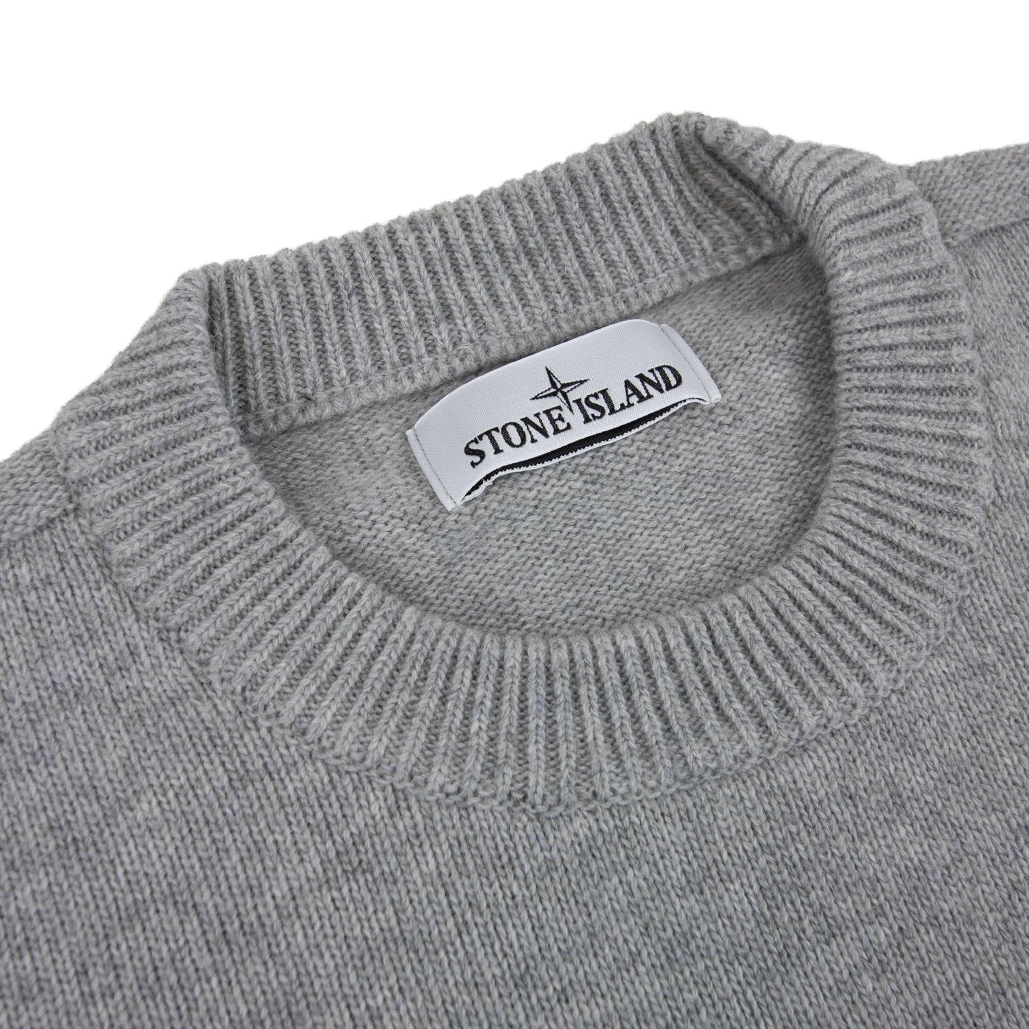 Stone Island 508a3 Lambswool Knitted Sweater Grey V0m64
