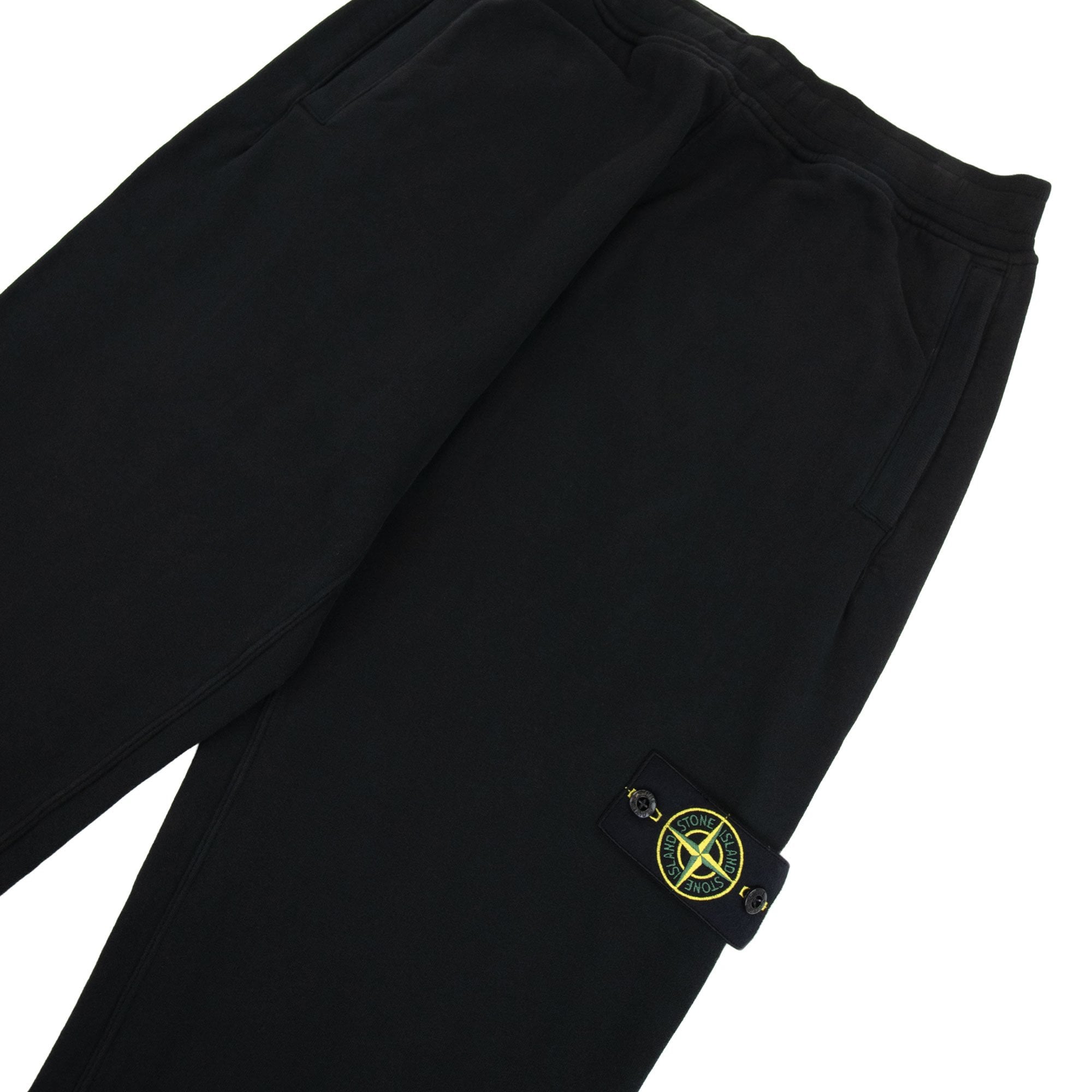 Stone Island 60920 Brushed Organic Fleece Bottoms Black V0029