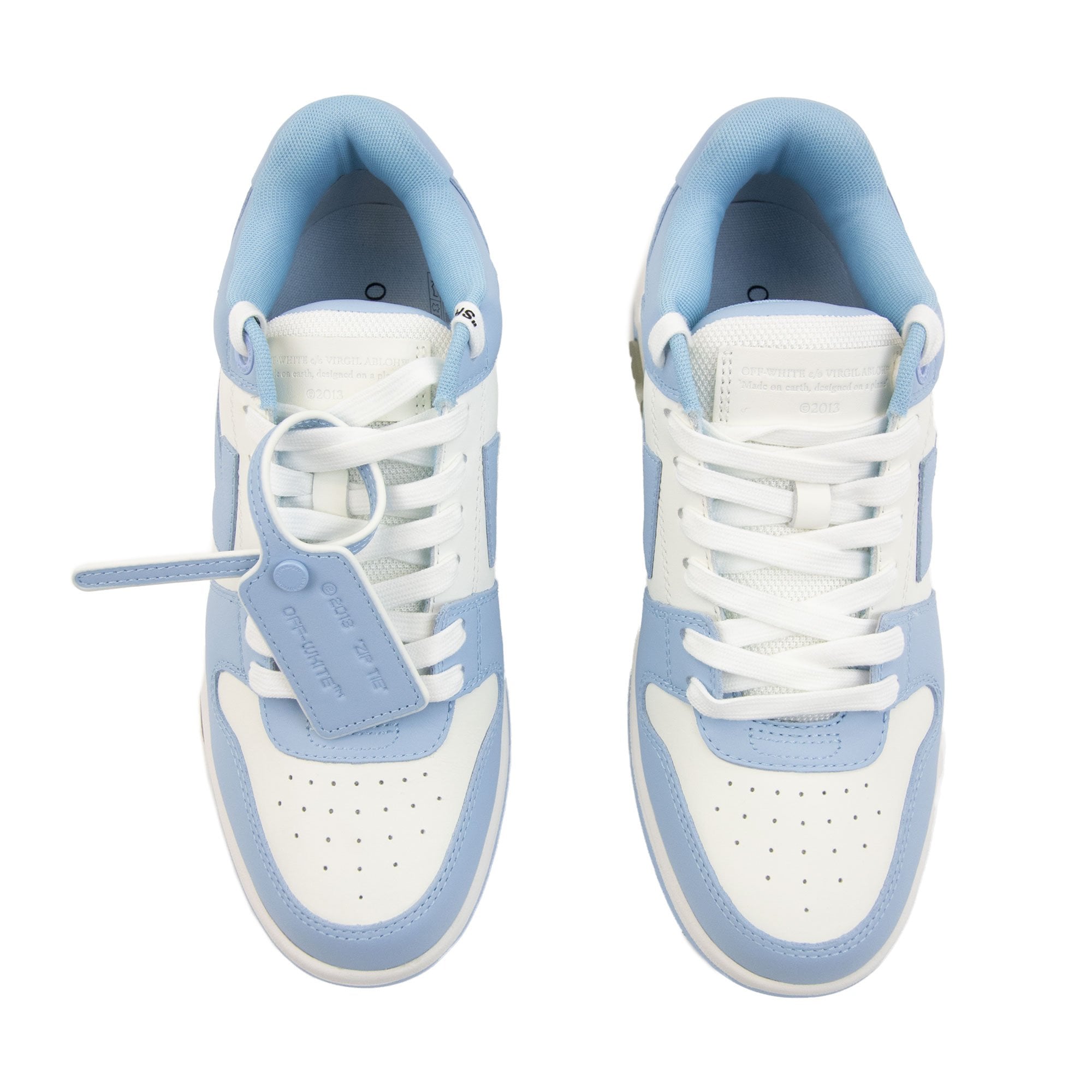 Off White Out Of Office Calf Leather Sneaker White/Light Blue