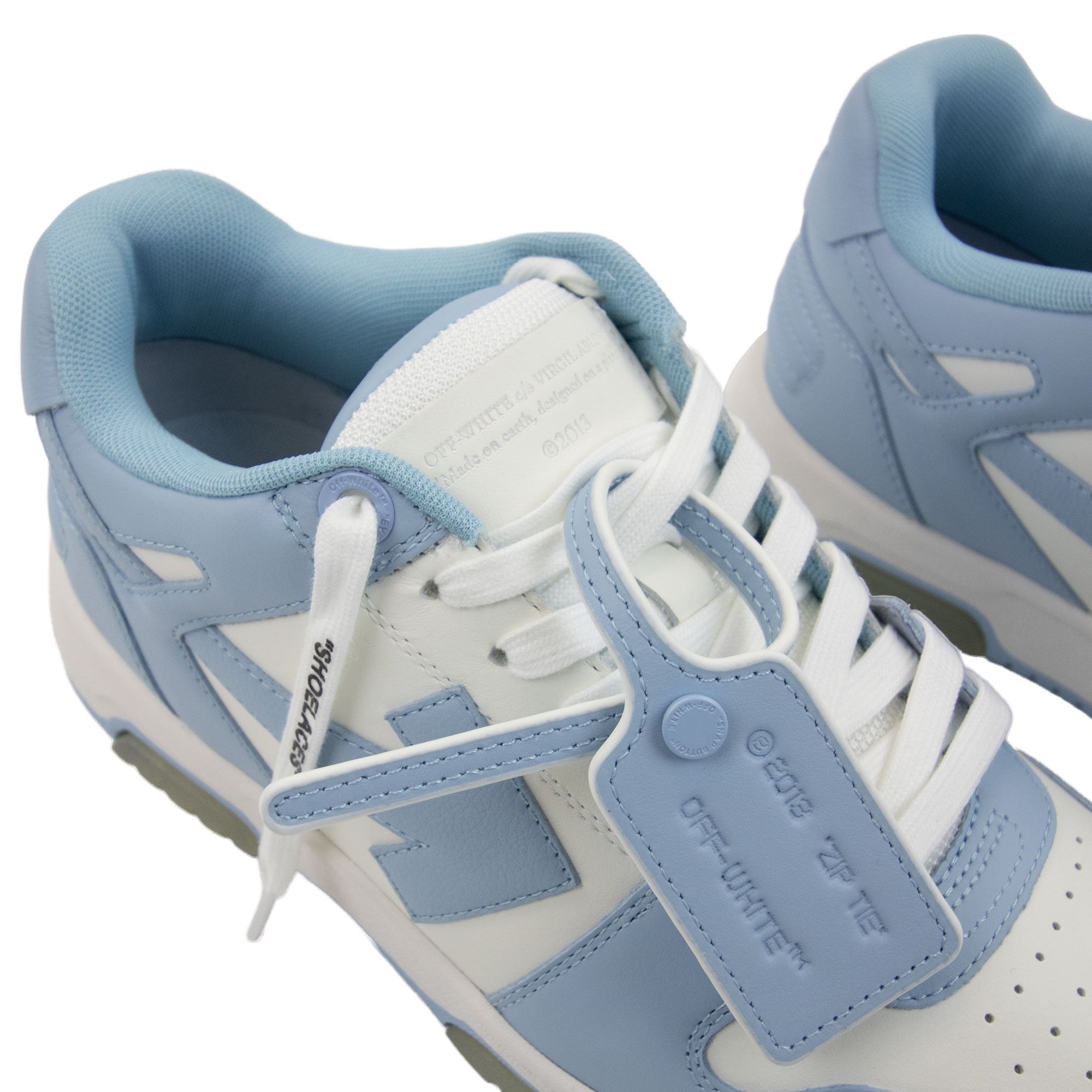 Off White Out Of Office Calf Leather Sneaker White/Light Blue