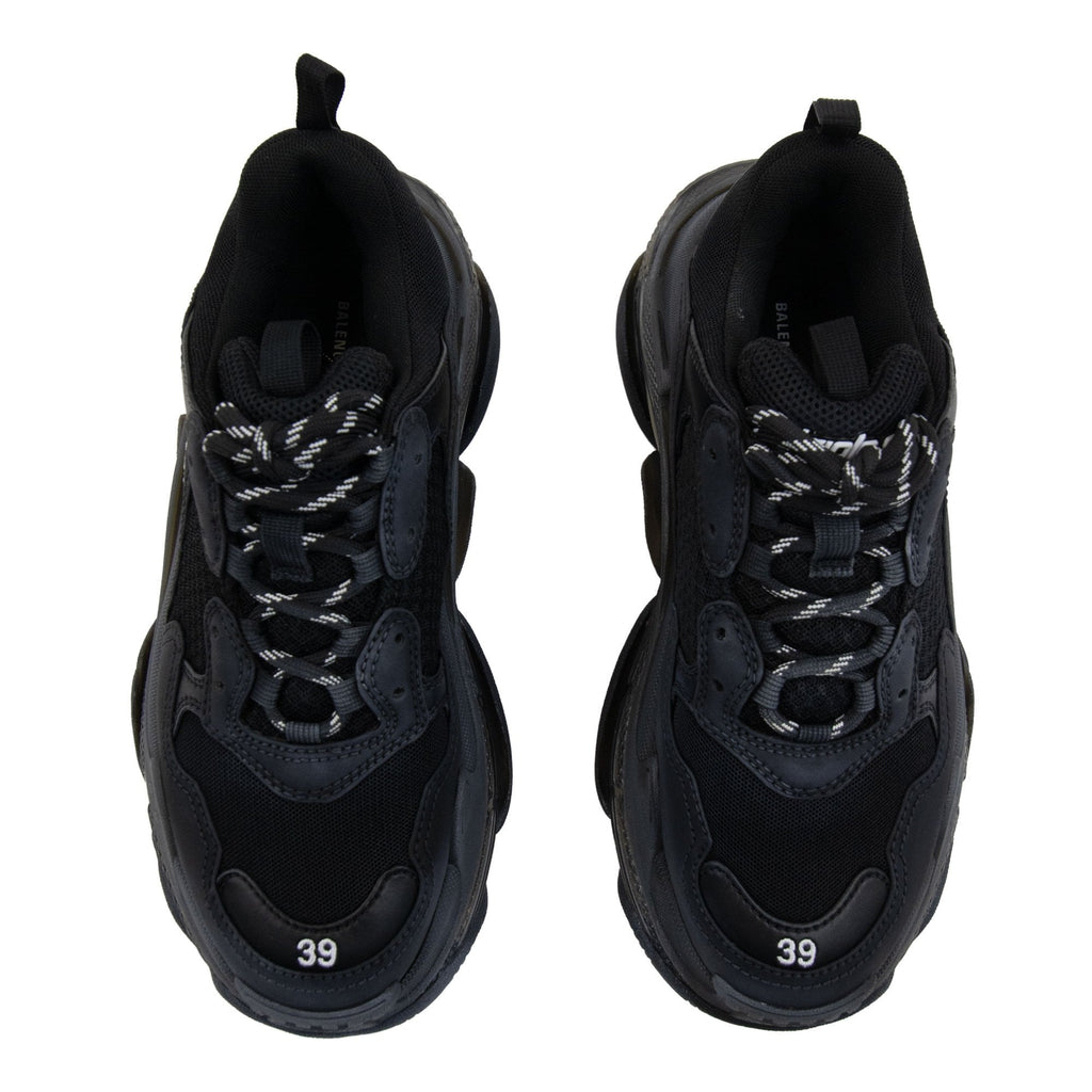 Balenciaga Triple S Clearsole Leather Trainers Black