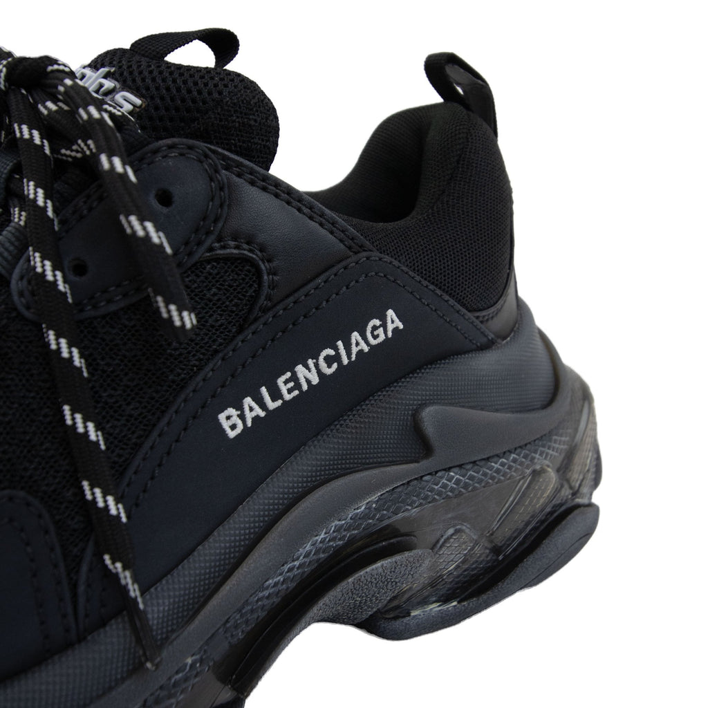 Balenciaga Triple S Clearsole Leather Trainers Black
