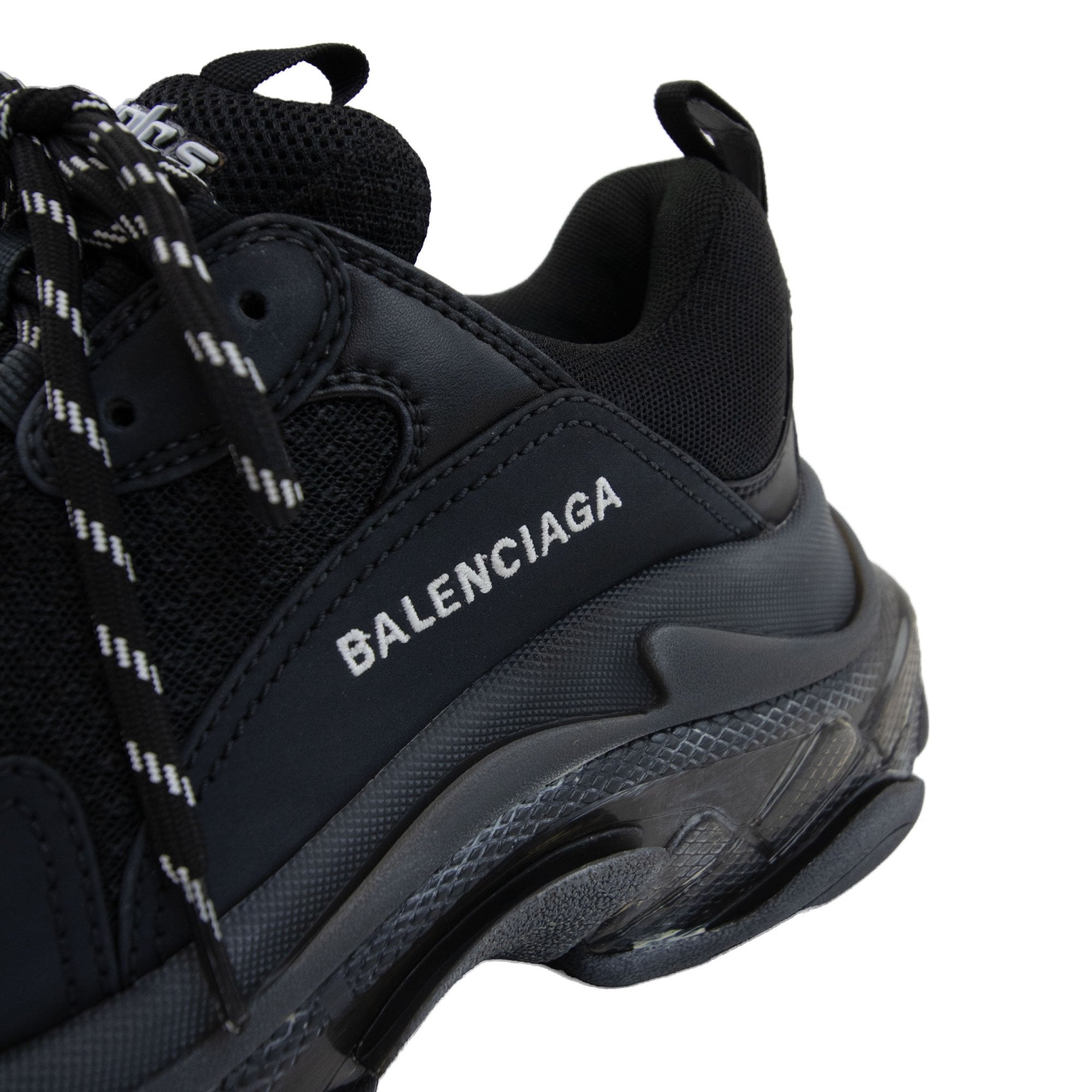 Balenciaga Triple S Clearsole Leather Trainers Black