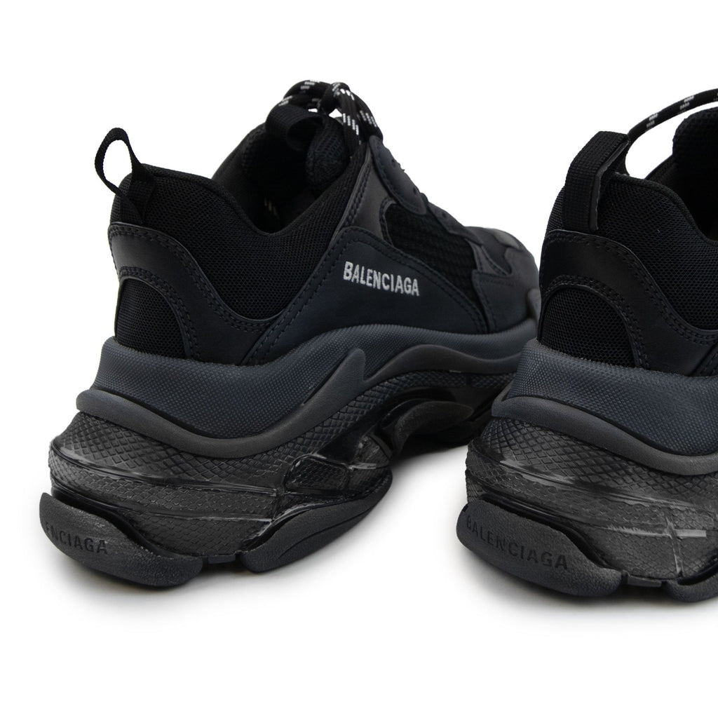 Balenciaga Triple S Clearsole Leather Trainers Black