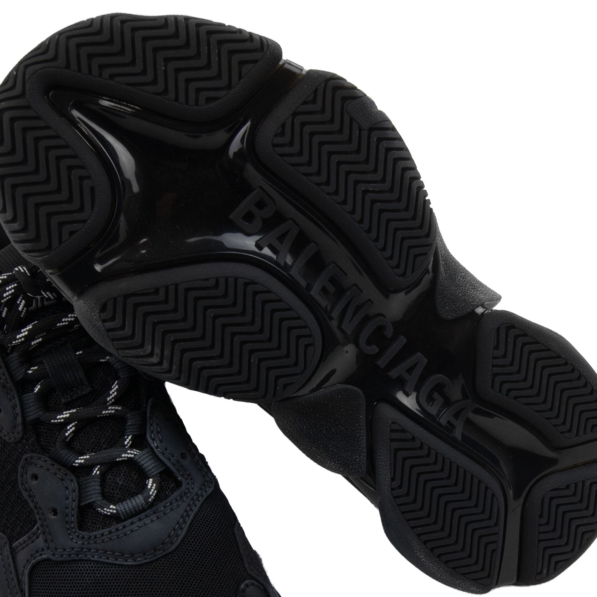 Balenciaga Triple S Clearsole Leather Trainers Black