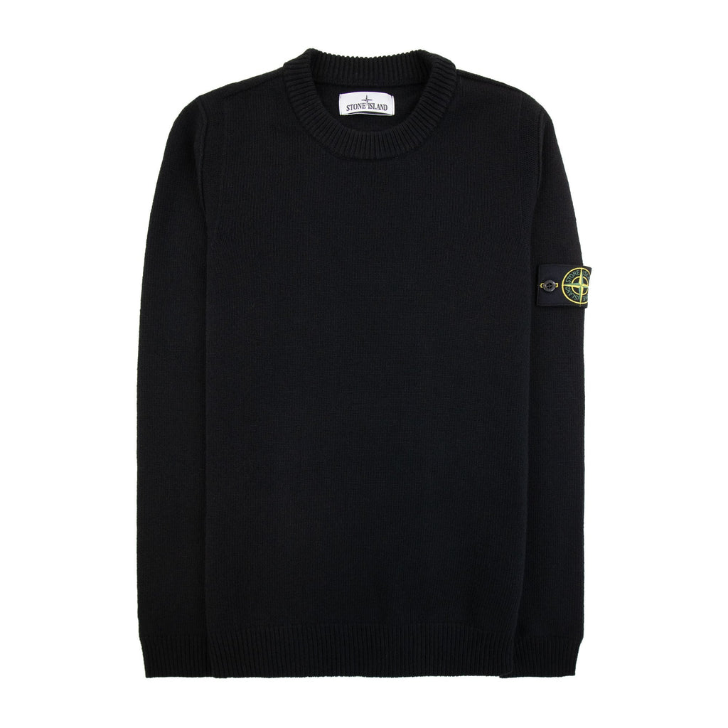 Stone Island 508a3 Lambswool Knitted Sweater Black V0029