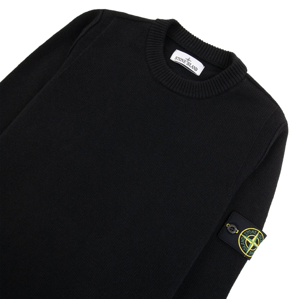 Stone Island 508a3 Lambswool Knitted Sweater Black V0029