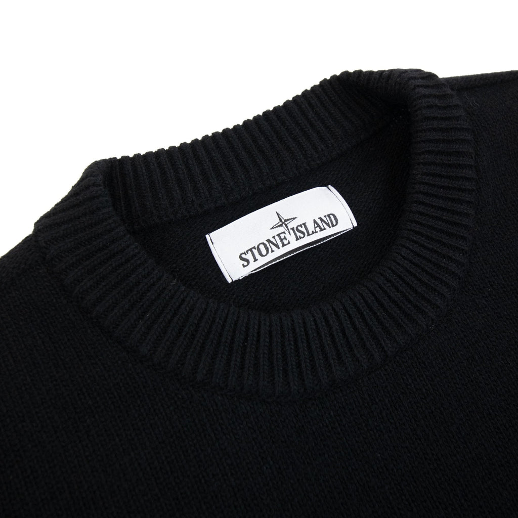 Stone Island 508a3 Lambswool Knitted Sweater Black V0029