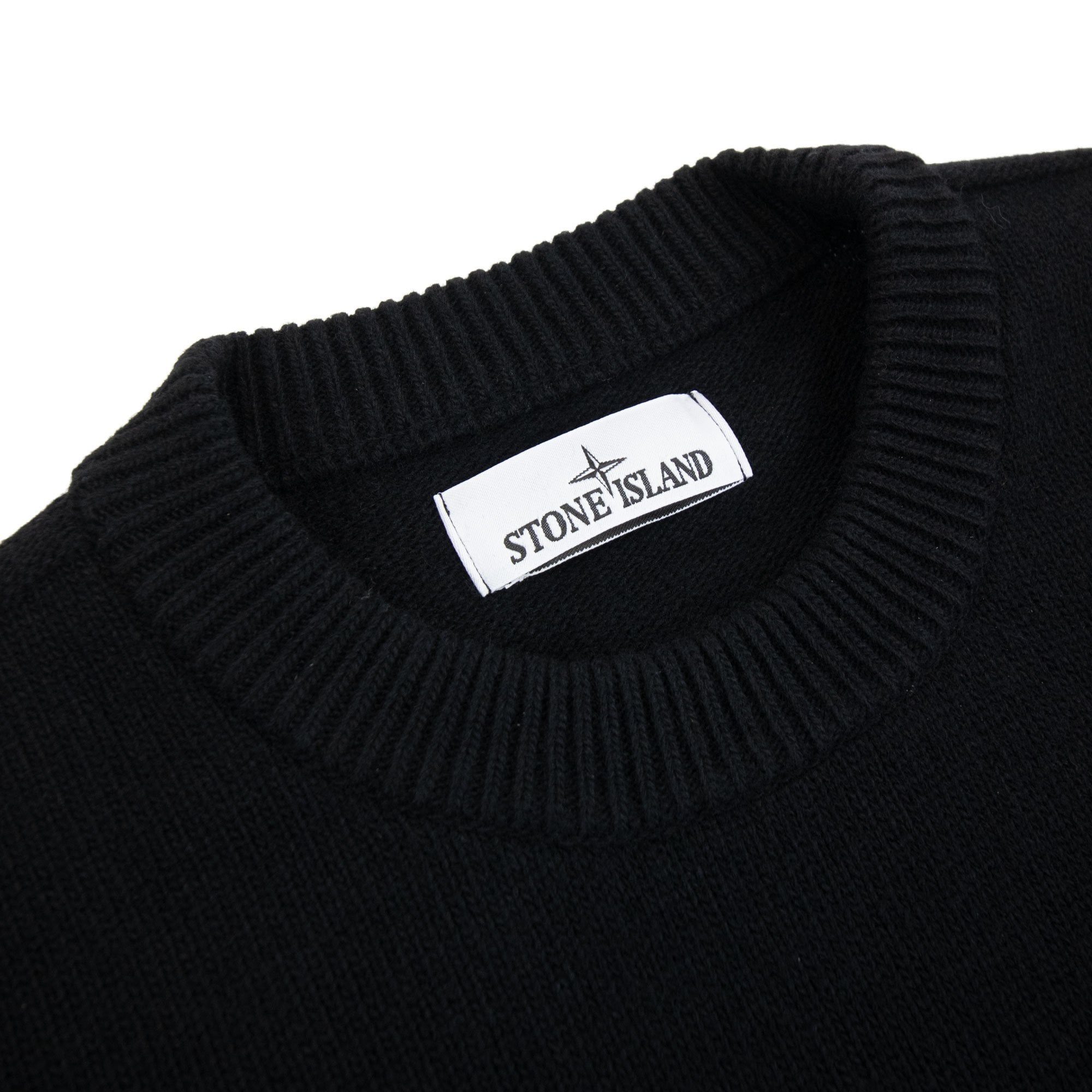 Stone Island 508a3 Lambswool Knitted Sweater Black V0029