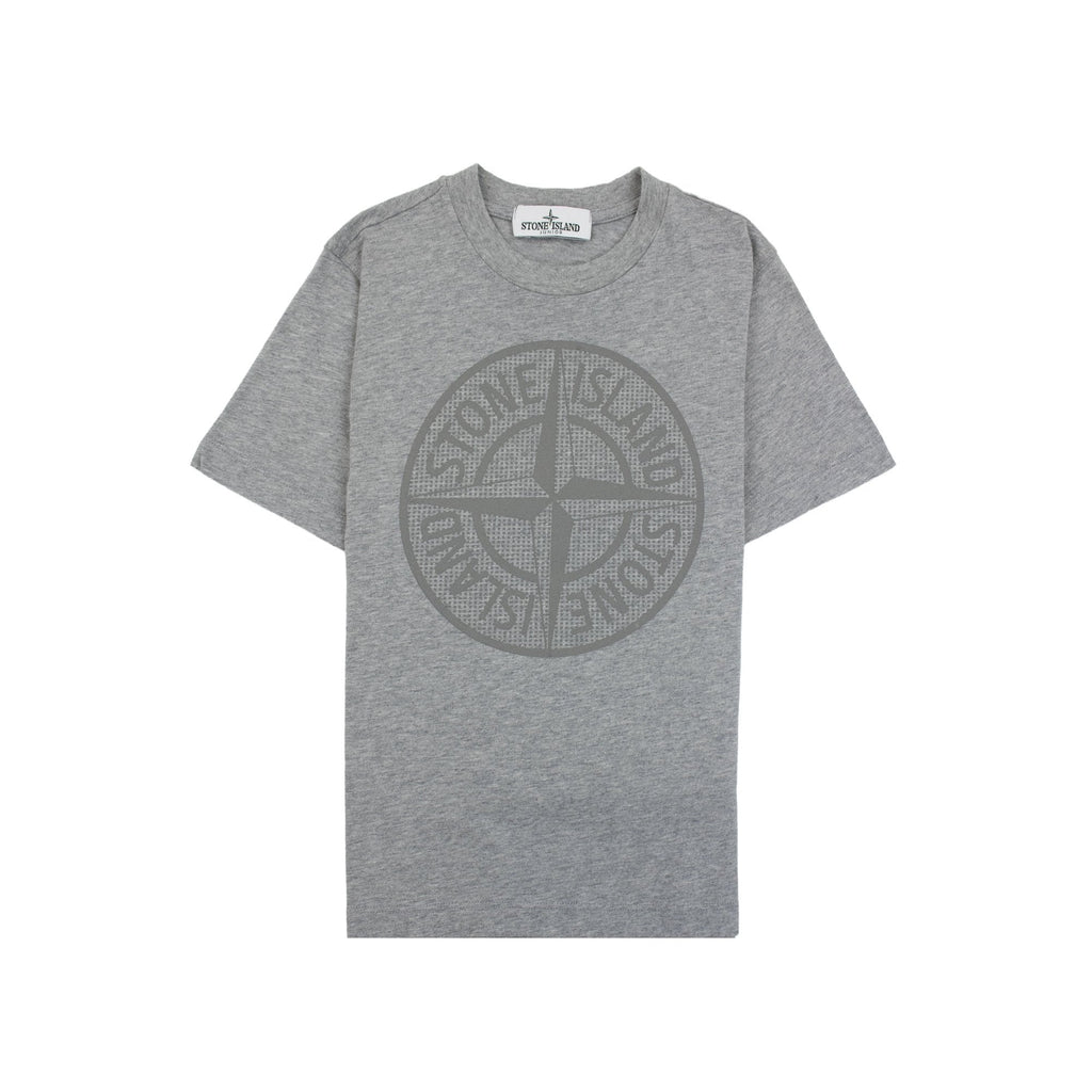 Stone Island Junior 21052 Compass Logo T Shirt Grey V1064