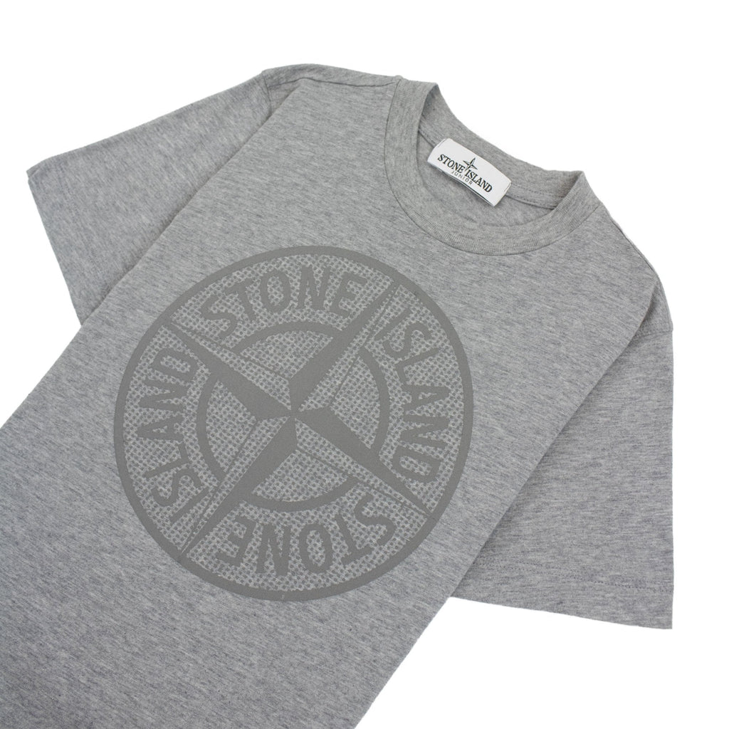 Stone Island Junior 21052 Compass Logo T Shirt Grey V1064