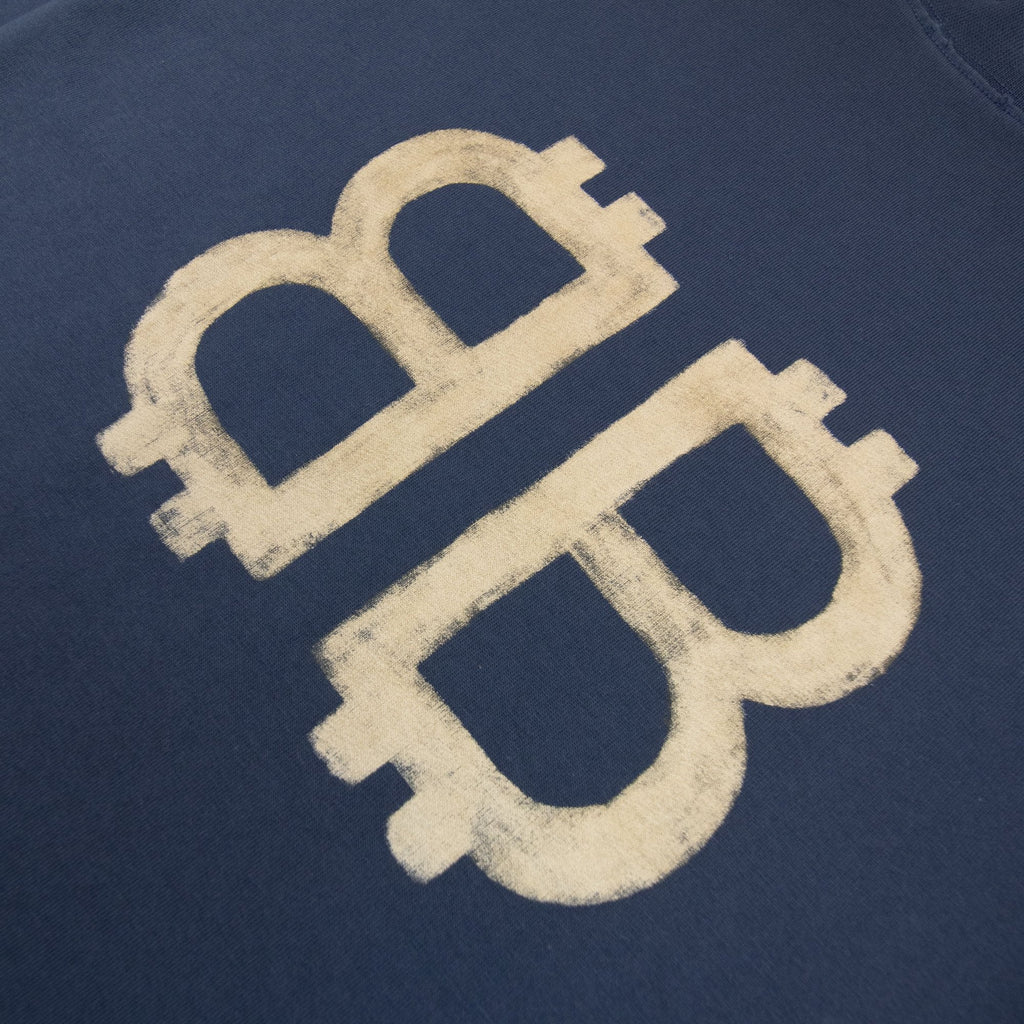 Balenciaga Crypto Logo Oversized T Shirt Navy Blue