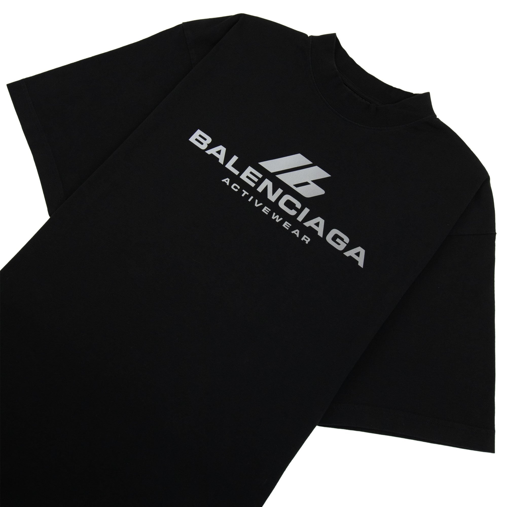 Balenciaga Activewear Logo Medium Fit T Shirt Black 1083