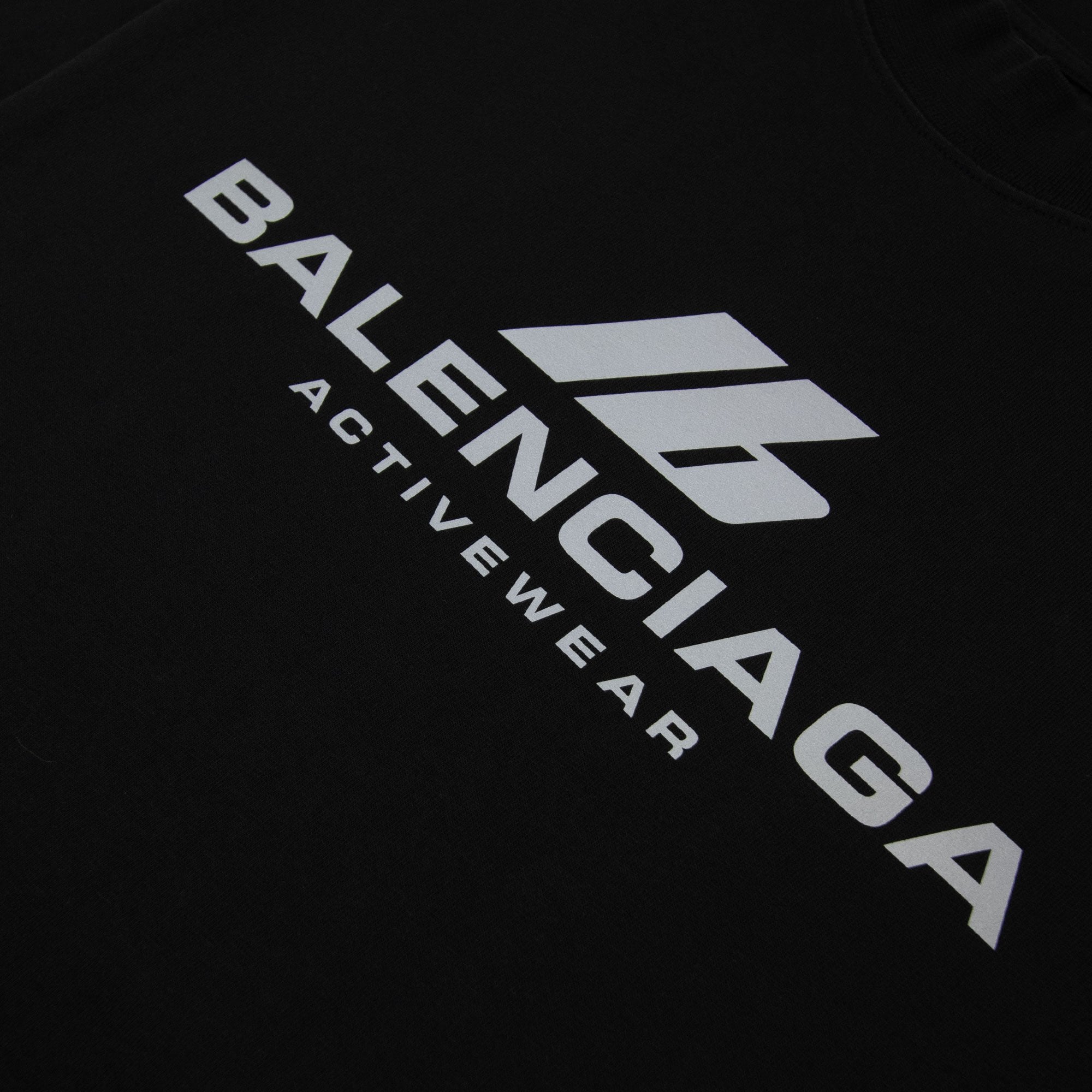 Balenciaga Activewear Logo Medium Fit T Shirt Black 1083