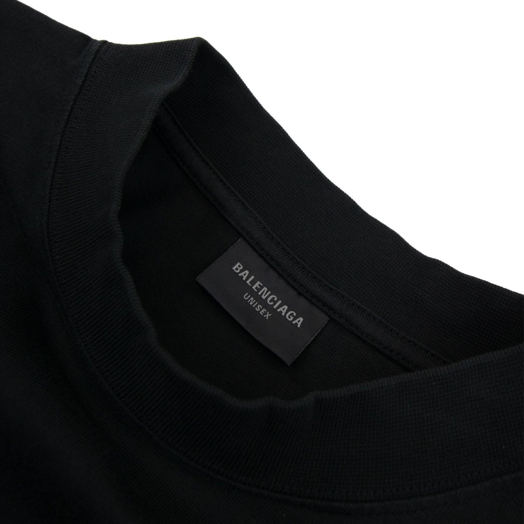 Balenciaga Activewear Logo Medium Fit T Shirt Black 1083