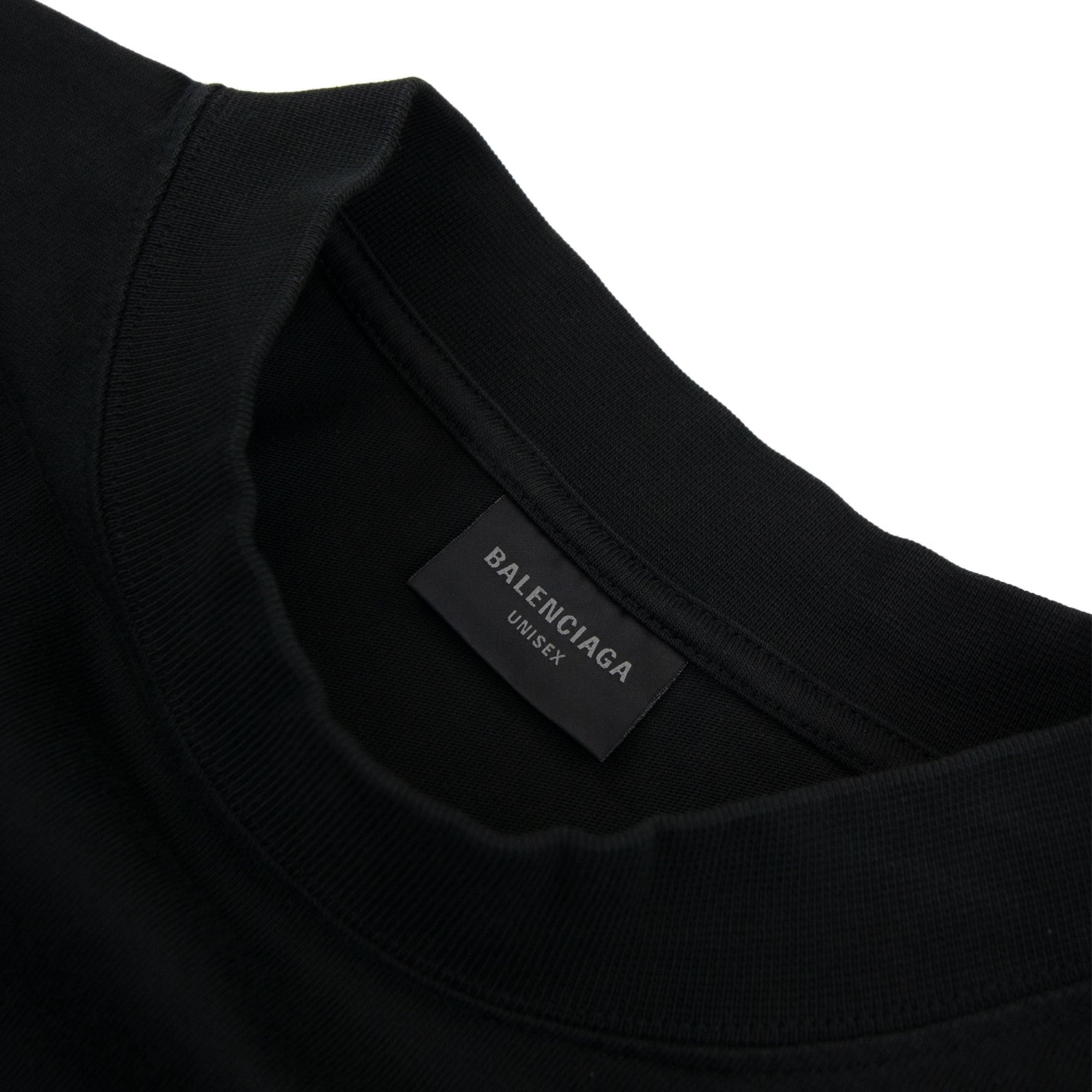 Balenciaga Activewear Logo Medium Fit T Shirt Black 1083