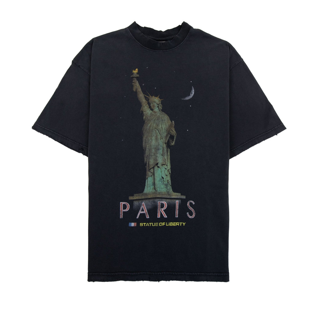 Balenciaga Paris Liberty Medium Fit T Shirt Black 1083
