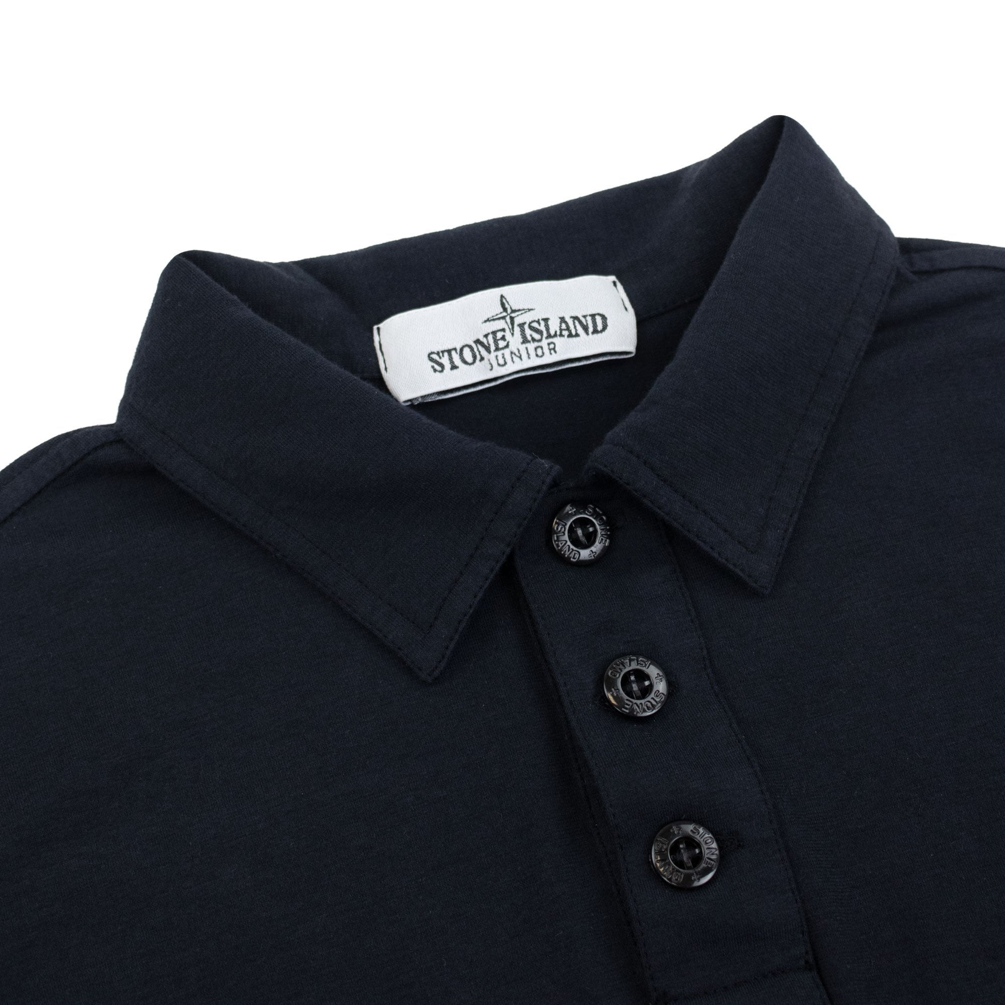 Stone Island Junior Arm Badge Long Sleeve Polo Navy V0020