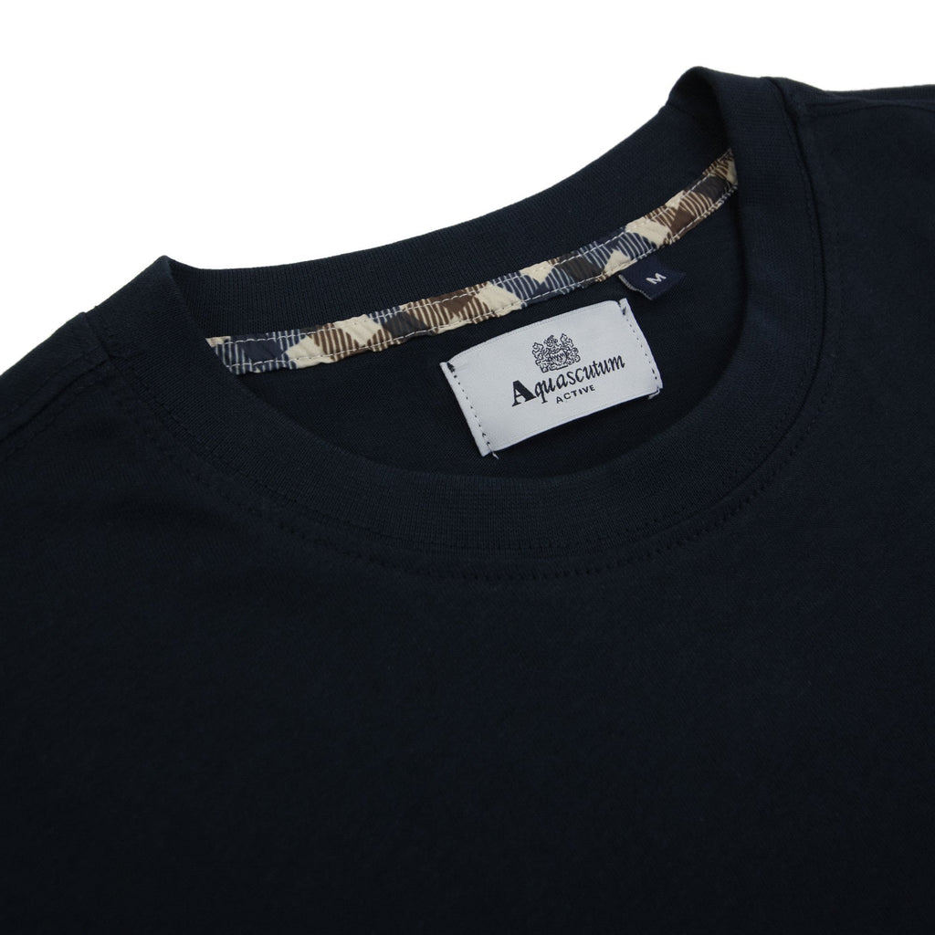 Aquascutum Active Club Check Pocket T Shirt Navy
