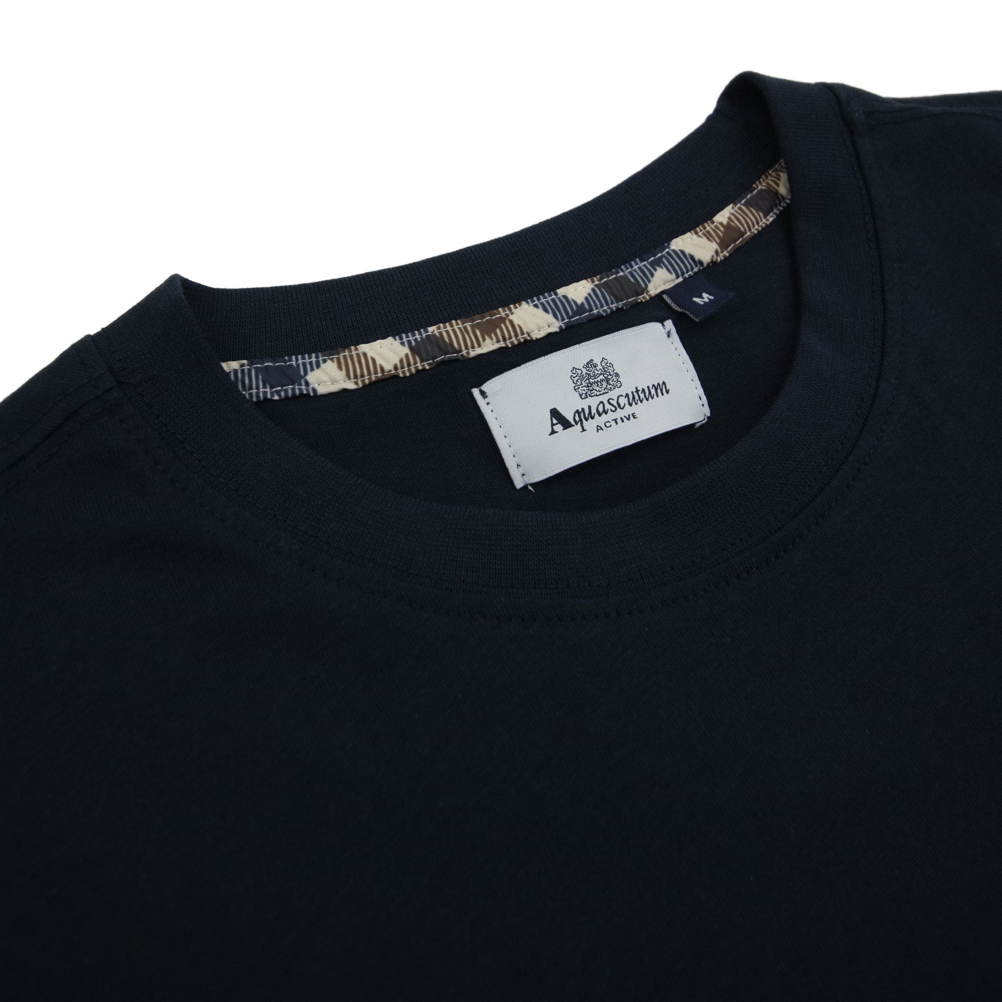 Aquascutum Active Club Check Pocket T Shirt Navy