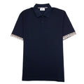 Aquascutum Supima Club Check Sleeves Polo Navy
