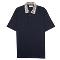 Aquascutum Supima Club Check Rib Polo Navy