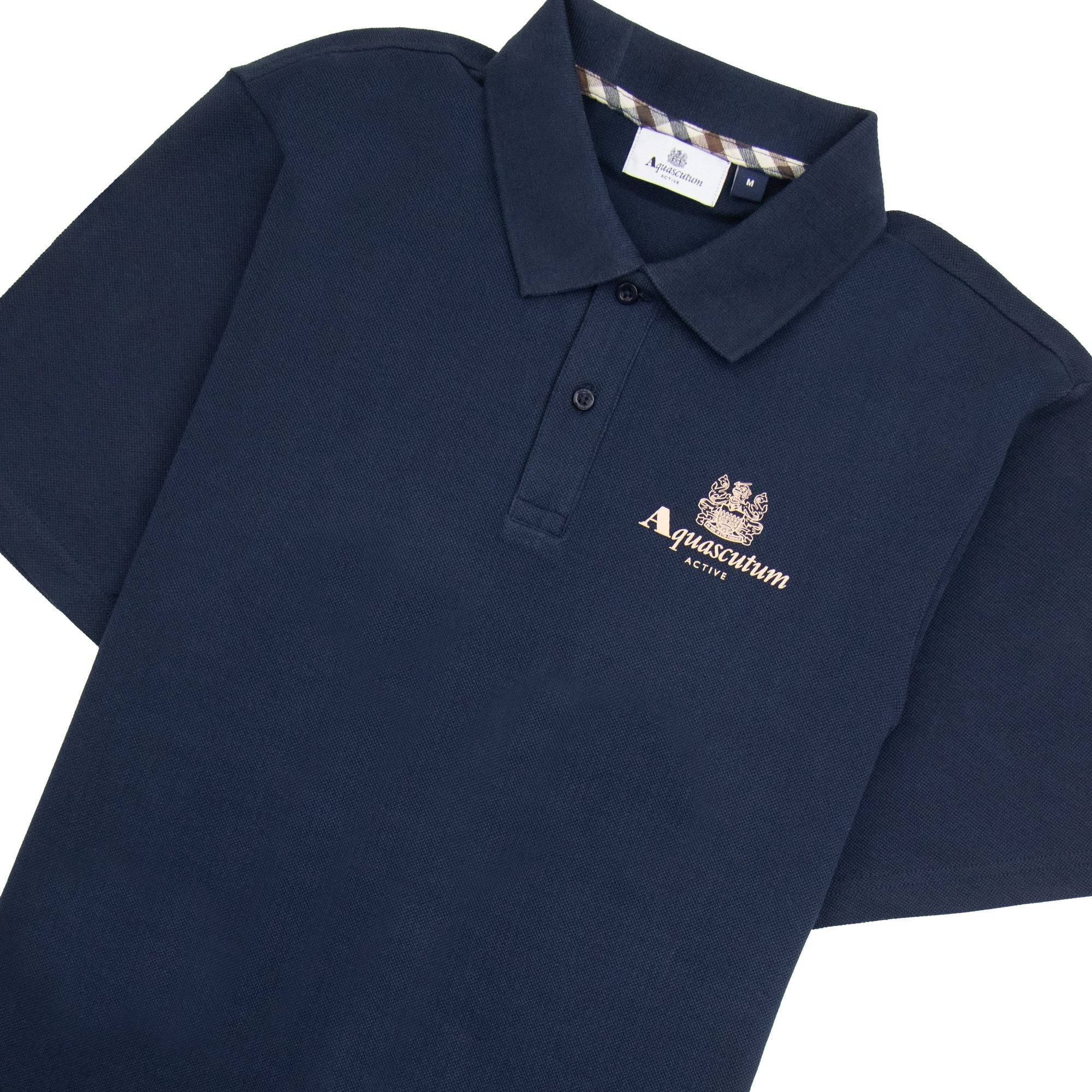 Aquascutum Active Pique Logo Polo Navy