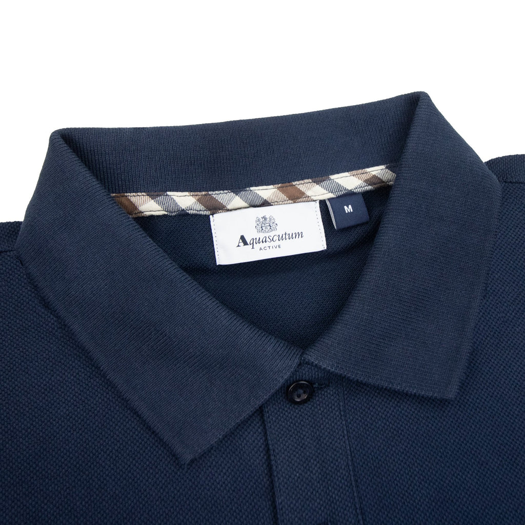 Aquascutum Active Pique Logo Polo Navy