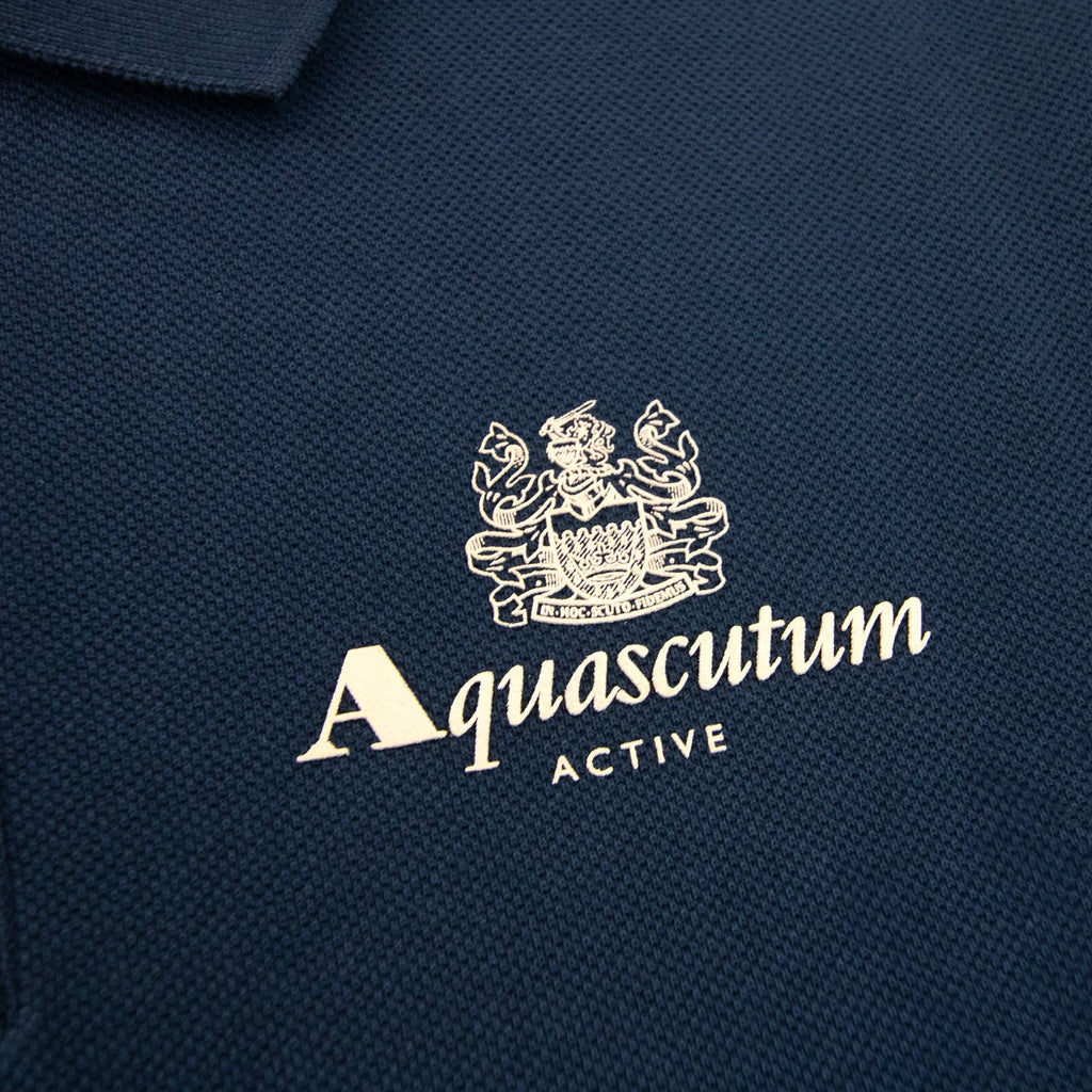 Aquascutum Active Pique Logo Polo Navy