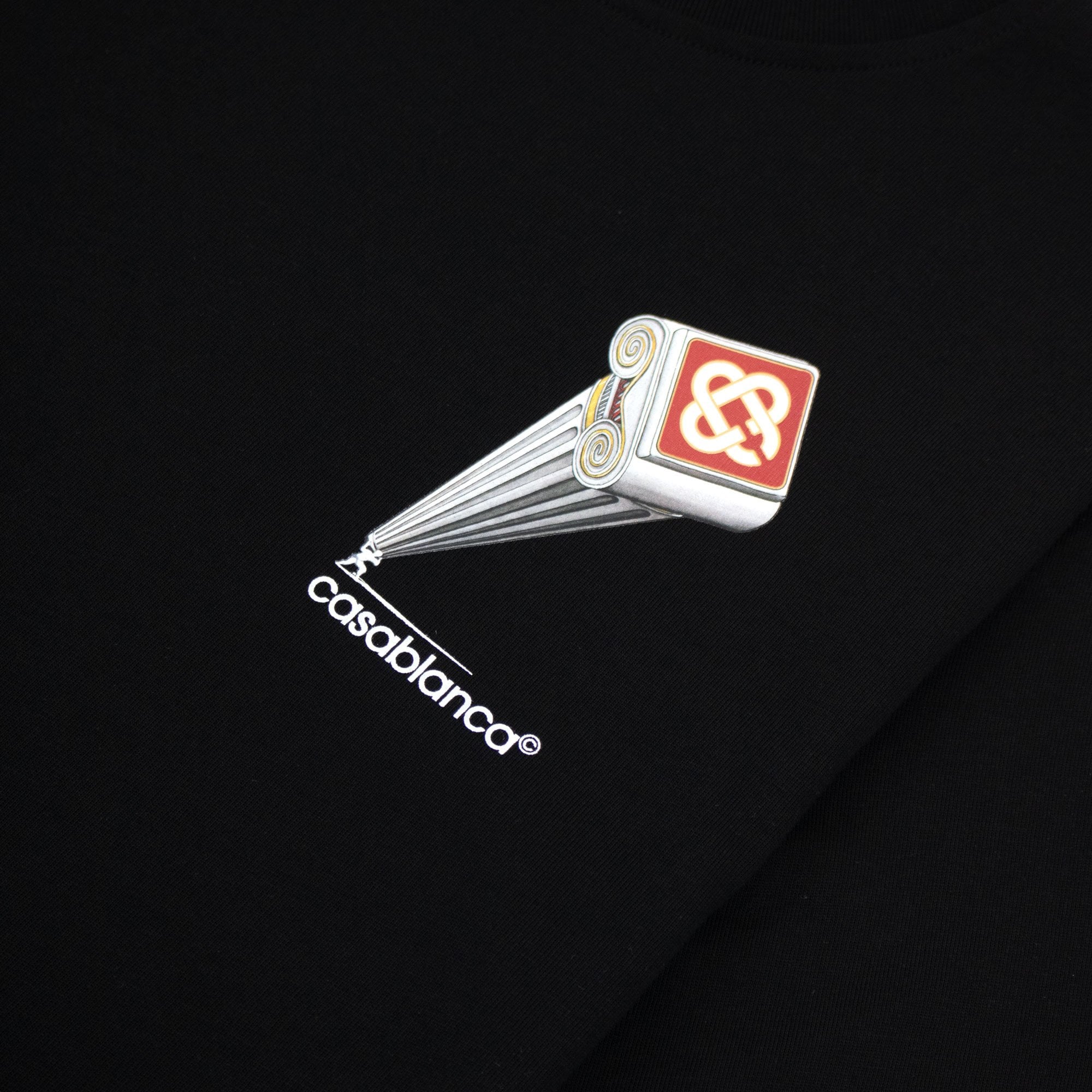 Casablanca Leaning Column Printed T Shirt Black