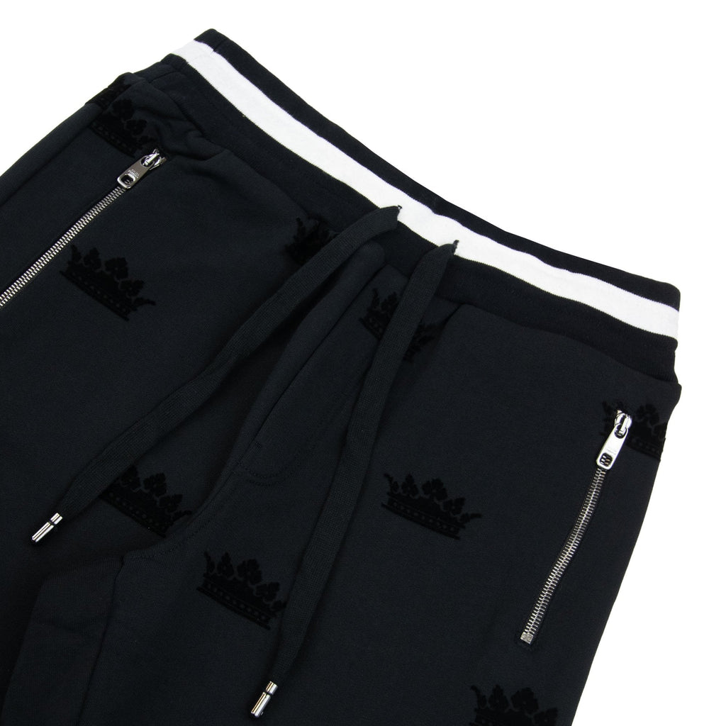 Dolce & Gabbana Embossed Valvet Pattern Tracksuit Bottoms Black N0000