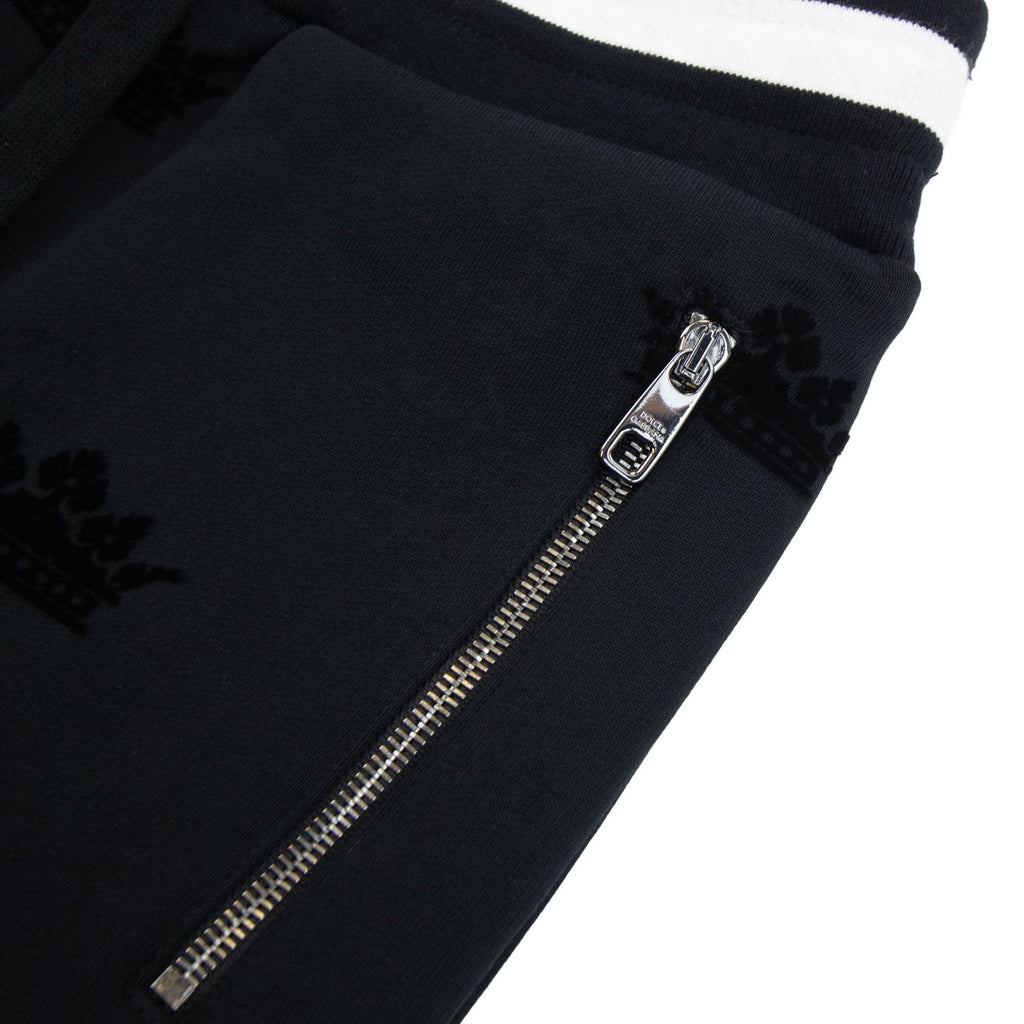 Dolce & Gabbana Embossed Valvet Pattern Tracksuit Bottoms Black N0000
