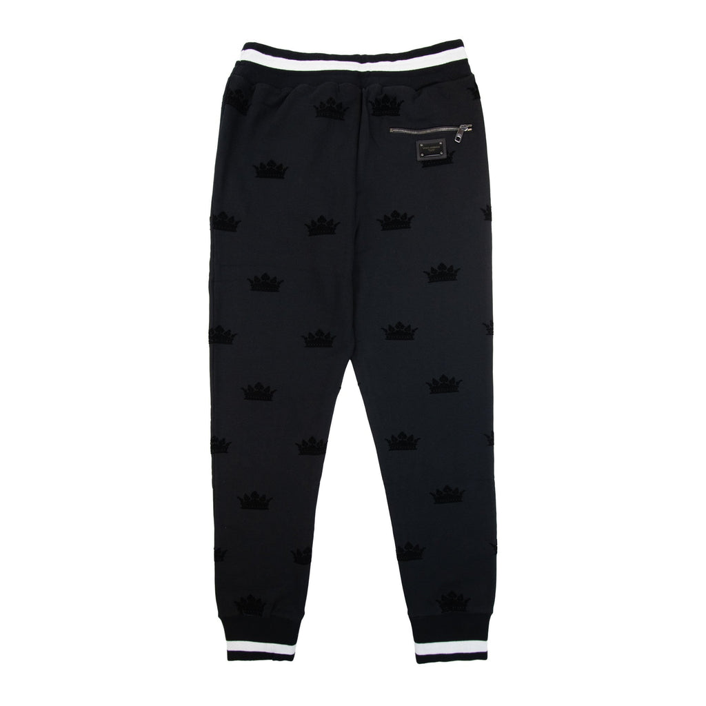 Dolce & Gabbana Embossed Valvet Pattern Tracksuit Bottoms Black N0000