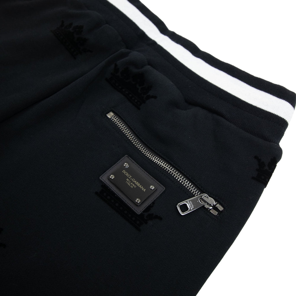 Dolce & Gabbana Embossed Valvet Pattern Tracksuit Bottoms Black N0000