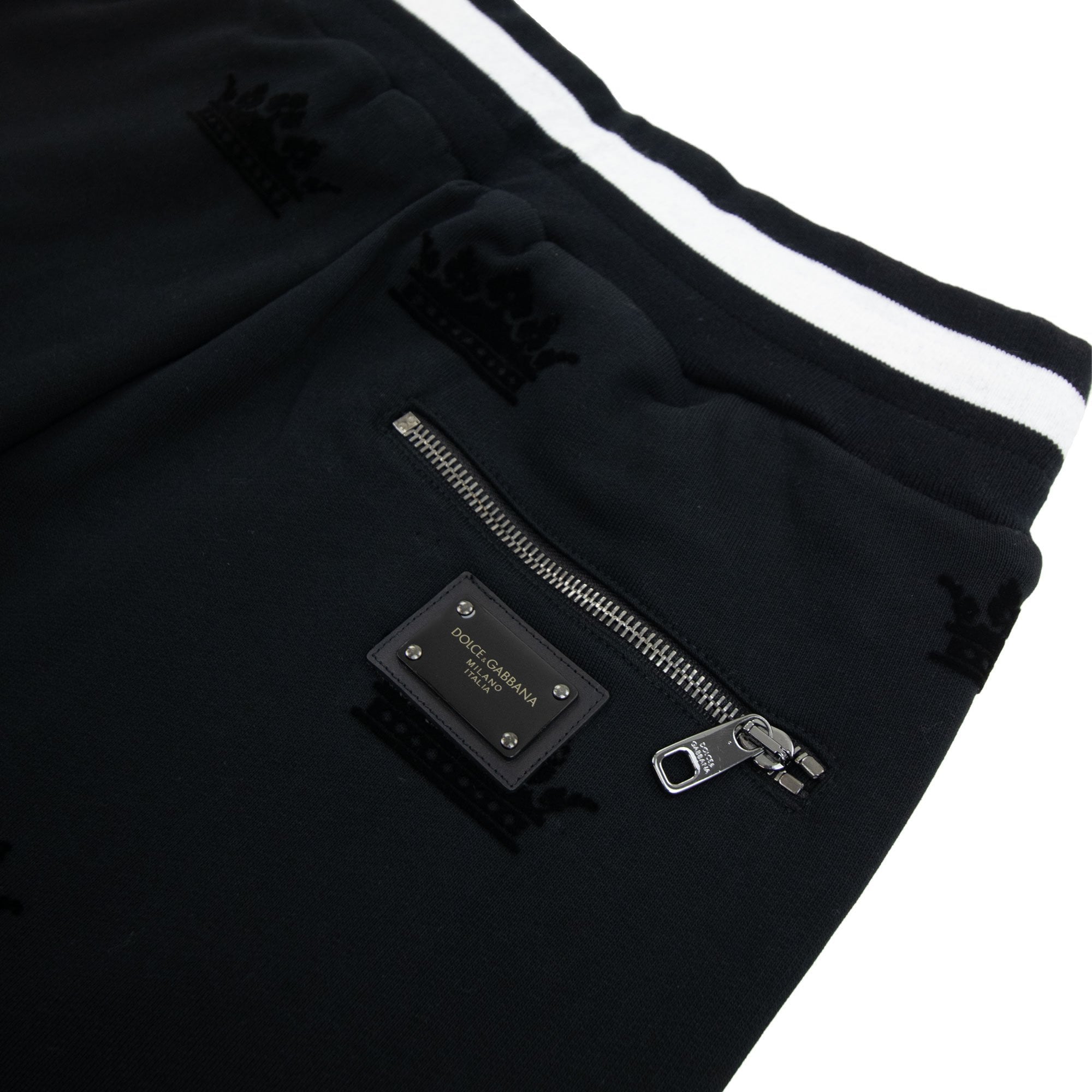 Dolce & Gabbana Embossed Valvet Pattern Tracksuit Bottoms Black N0000