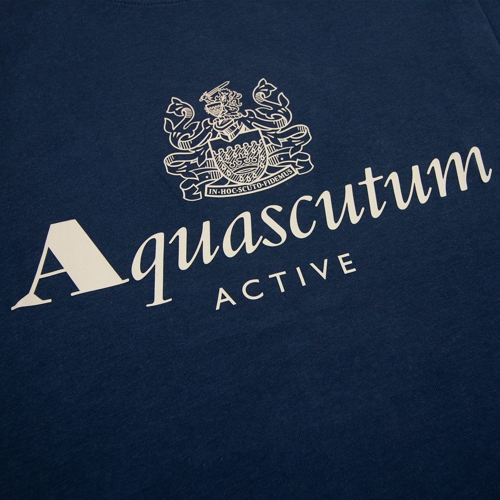 Aquascutum Active Big Logo T Shirt Navy