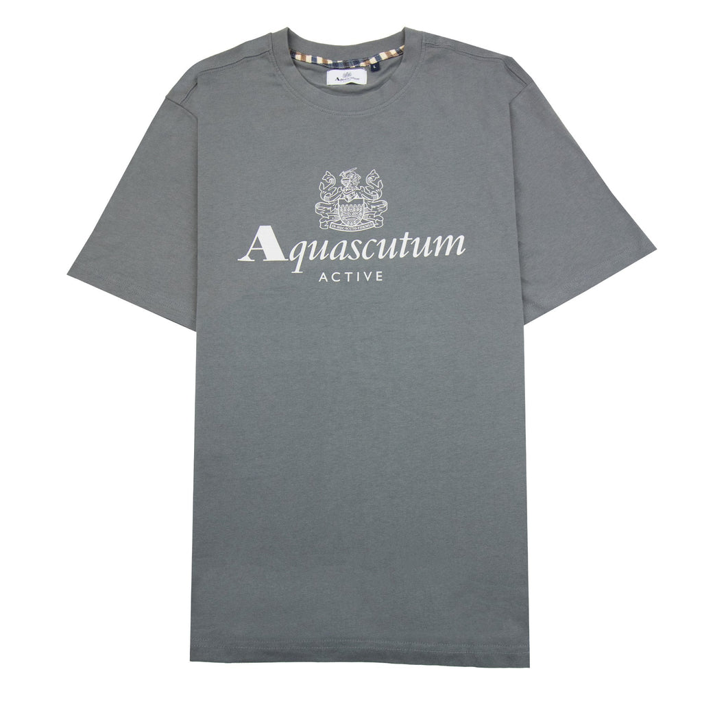 Aquascutum Active Big Logo T Shirt Charcoal