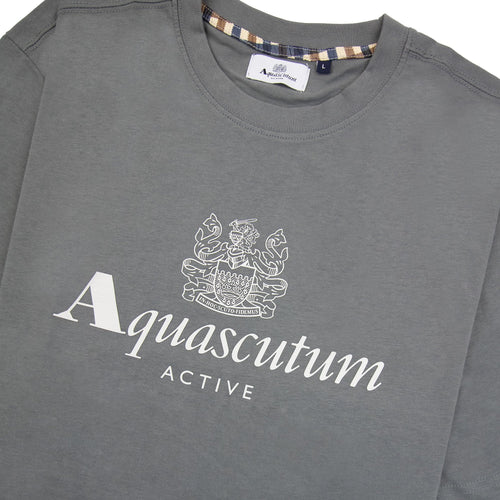 Aquascutum Active Big Logo T Shirt Charcoal