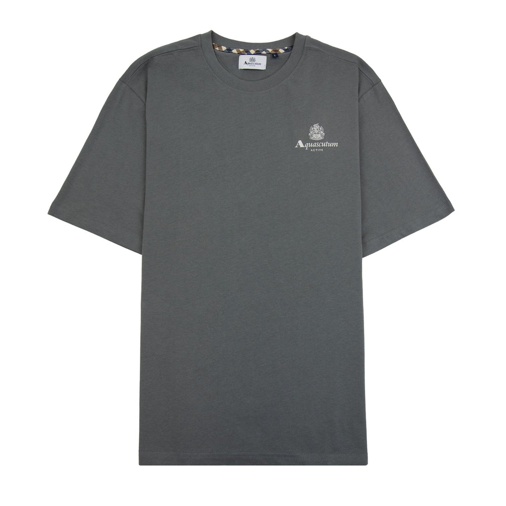 Aquascutum Active Small Logo T Shirt Charcoal