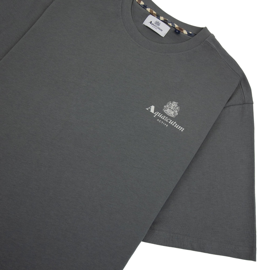 Aquascutum Active Small Logo T Shirt Charcoal