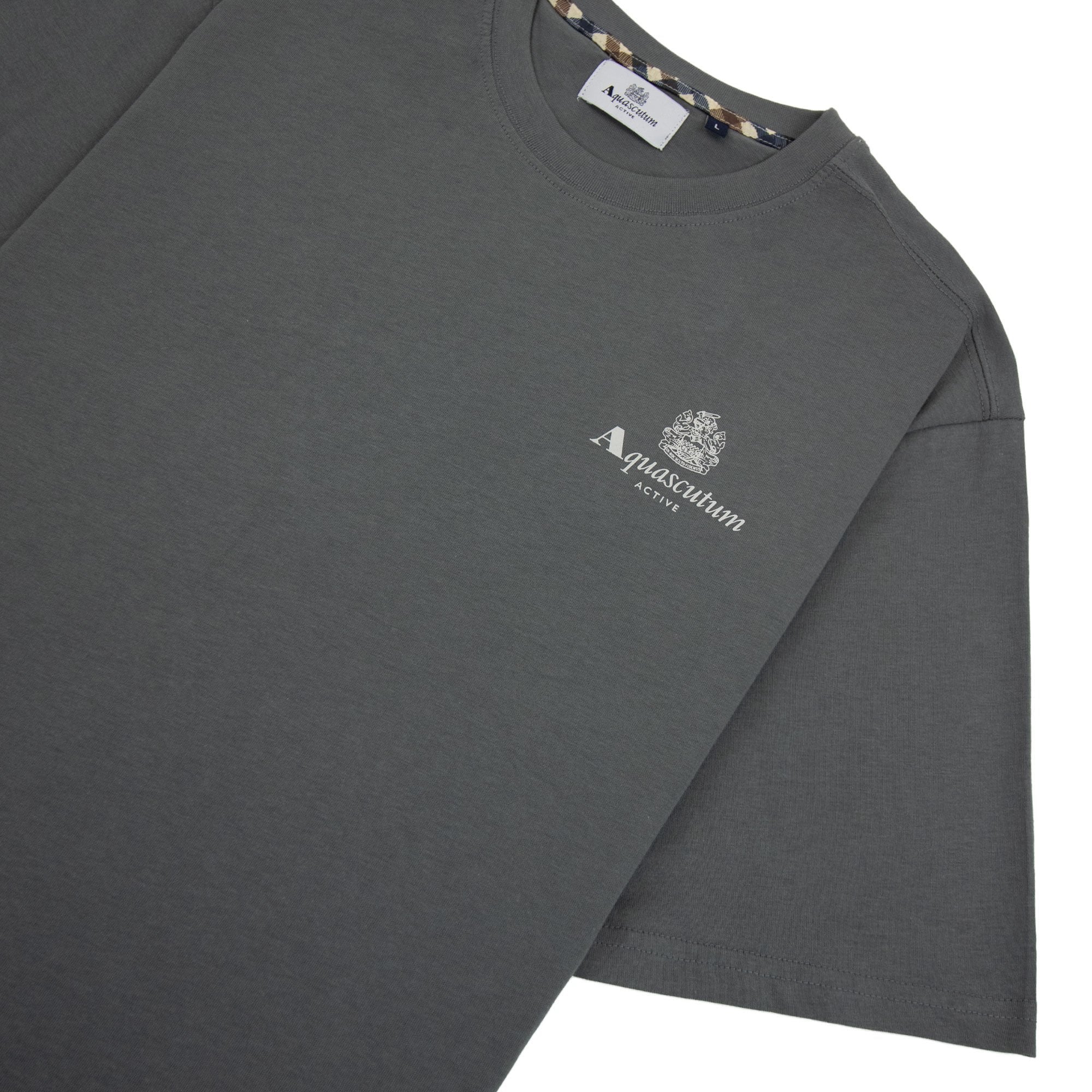 Aquascutum Active Small Logo T Shirt Charcoal