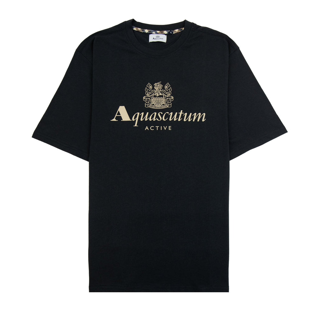 Aquascutum Active Big Logo T Shirt Black