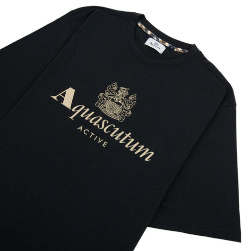Aquascutum Active Big Logo T Shirt Black