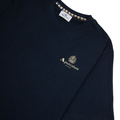 Aquascutum Active Small Logo T Shirt Navy