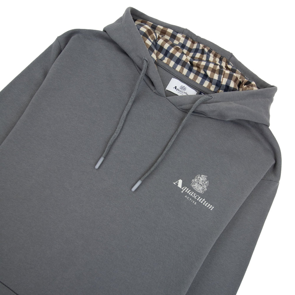 Aquascutum Active Small Logo Hoodie Charcoal