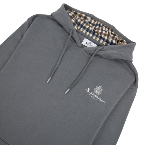 Aquascutum Active Small Logo Hoodie Charcoal