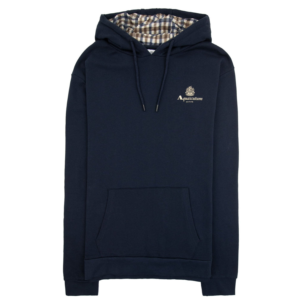 Aquascutum Active Small Logo Hoodie Navy