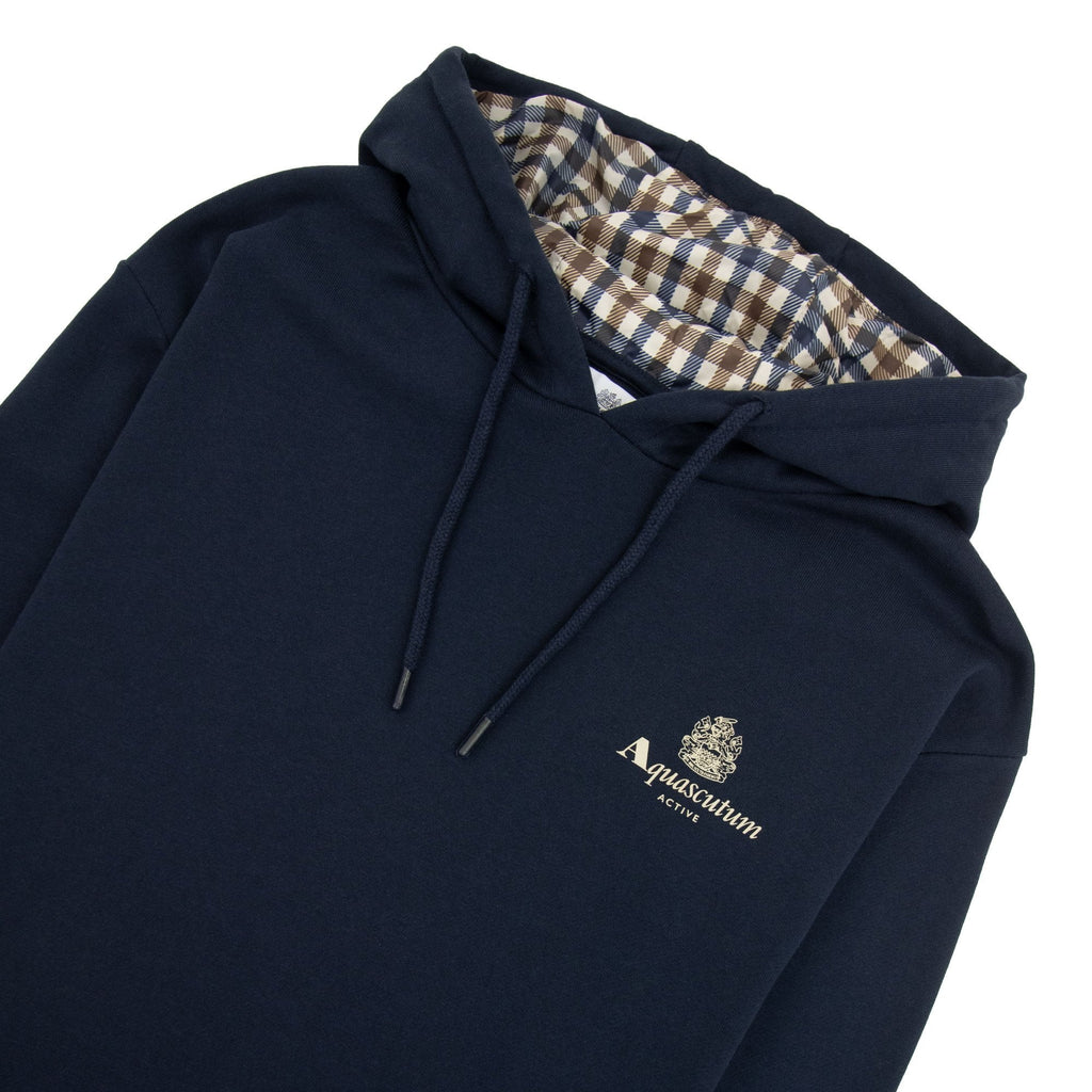 Aquascutum Active Small Logo Hoodie Navy