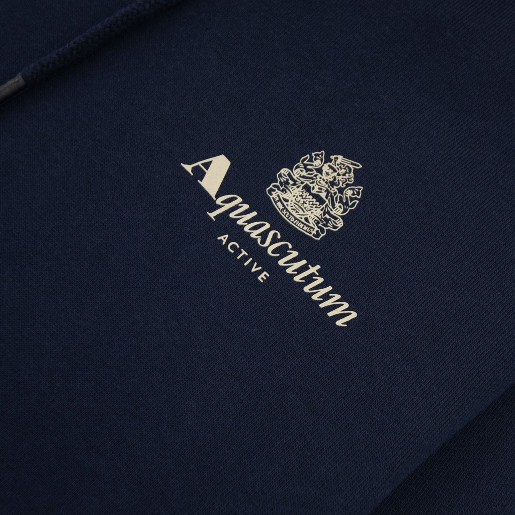 Aquascutum Active Small Logo Hoodie Navy