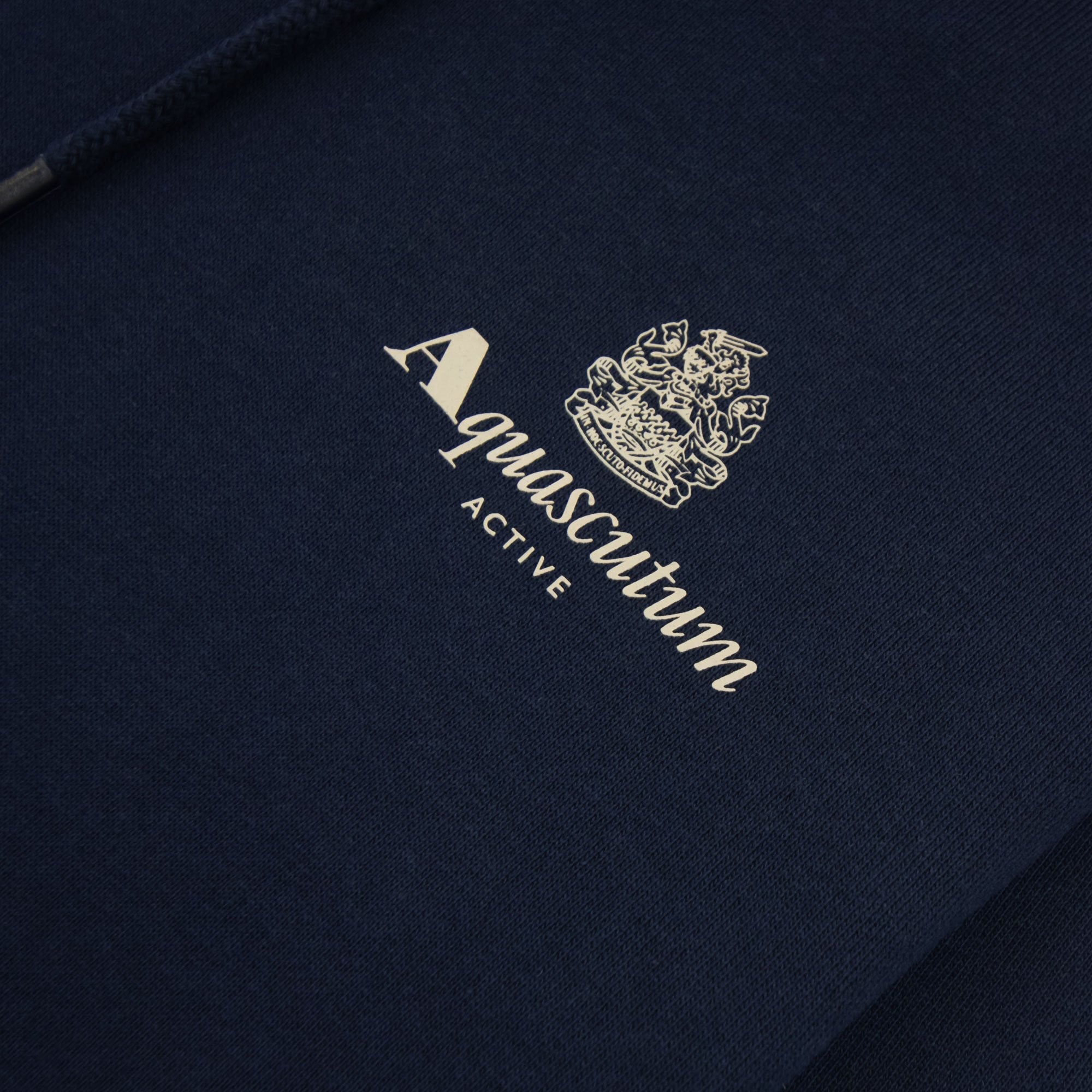 Aquascutum Active Small Logo Hoodie Navy